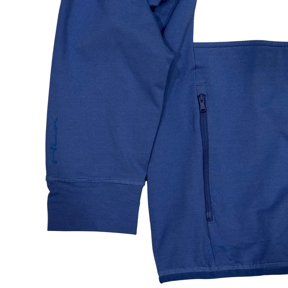 RLX Ralph Lauren Men's XXL 2XL Blue Gray Half Zip Hoodie Wicking Golf Jacket NEW - Picture 4 of 11